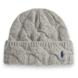 Polo Ralph Lauren für Damen. 455P18125002 Mütze aus Wollmischung mit grauen Streifen (OSFA), Lässig, Wolle