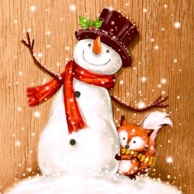 240x PAPER + DESIGN Tissue-Serviette 33 x 33 cm Cheery Snowman 3-lagig
