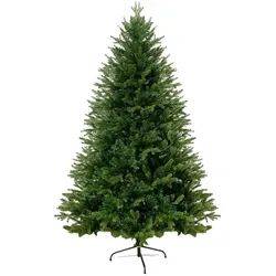 DELUKE® Weihnachtsbaum künstlich 160cm [Inkl. Lichterkette] Nordfichte -  Spritzguss | Tannenbaum naturgetreu inkl. Baumständer
