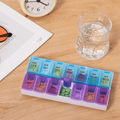Weekly Pill Box Organizer Twice A Day, Medicine Case Weekly Pill Box Organizer Twice A Day, Medicine Case
