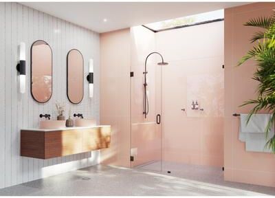 Glass Warehouse Illume 74 in. x 78 in. Wall Hinged Fully Frameless Glass Shower Enclosure