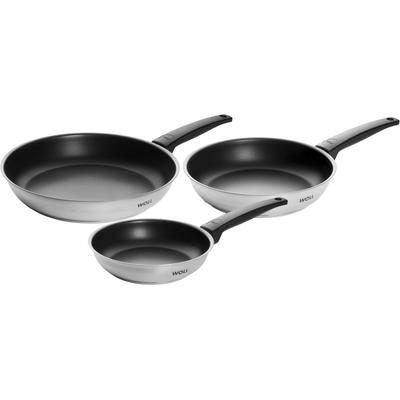 Pfannen-Set WOLL "Concept", silber (silberfarben), H:5cm Ø:28cm, Pfannen, Antihaftversiegelung