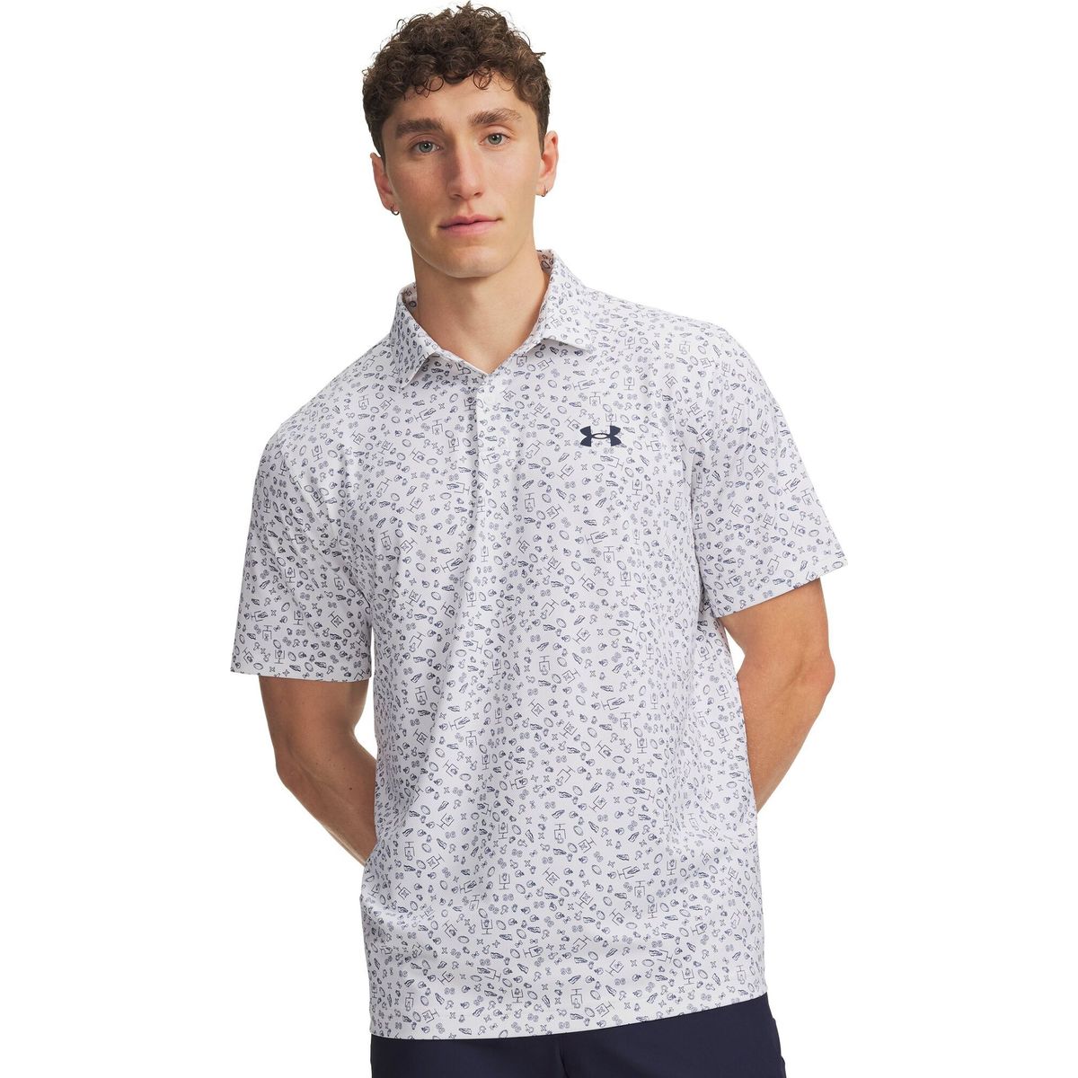 Under Armour Matchplay Printed Polo white academy (105) M 6009800-105-MD