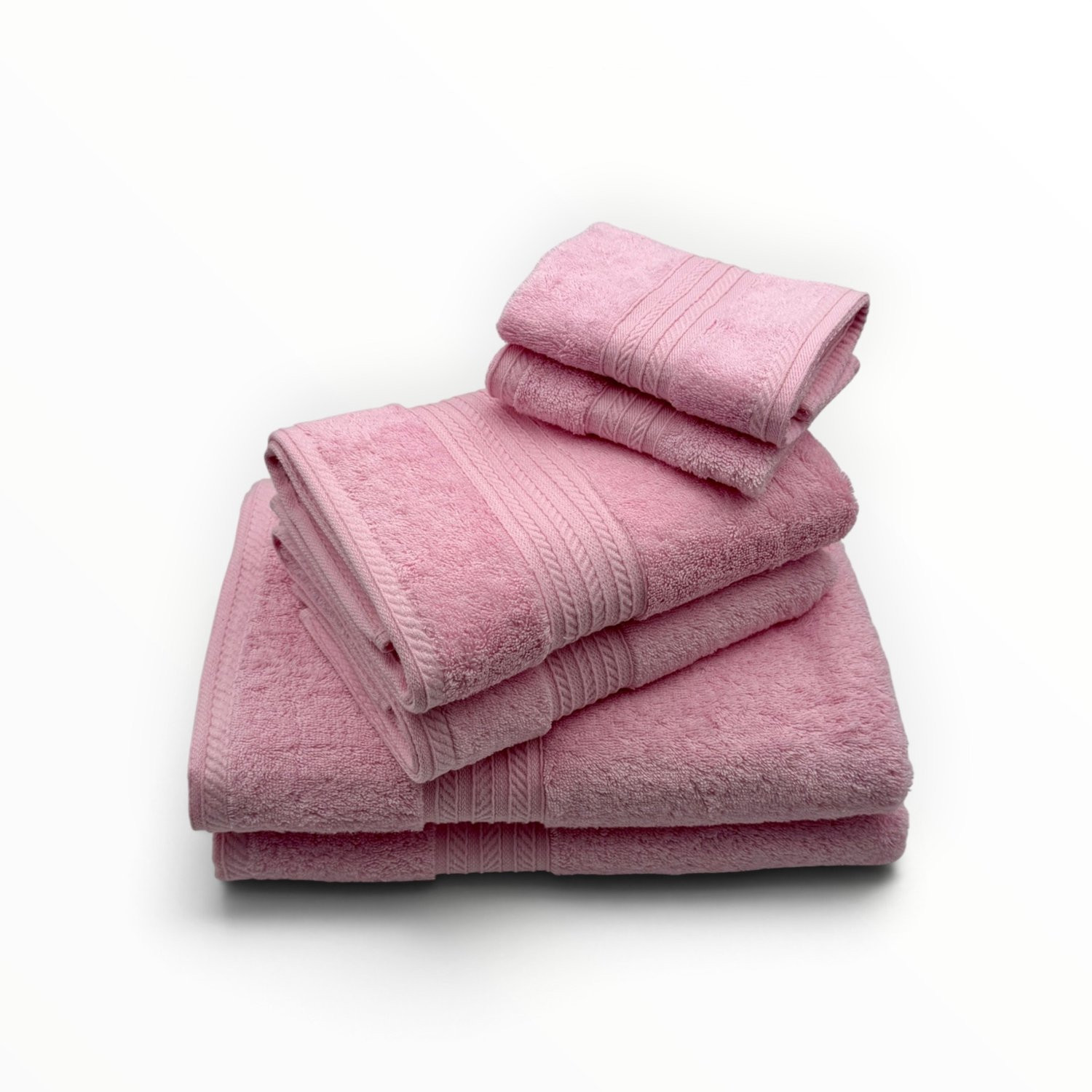 The Linen Room Badkamerset 6-delig - 100% Egyptisch Katoen - 600 GSM - Poederroze