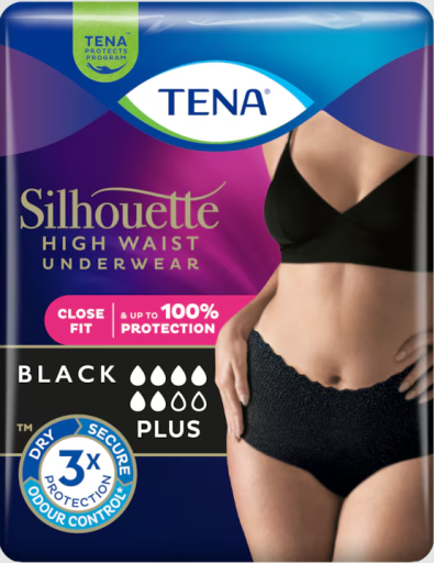 Tena Silhouette Preto Hohe Taille Größe M 9 Einheiten