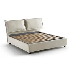 Agal: Französisches Bett, Beige, Abnehmbar, Made in Italy