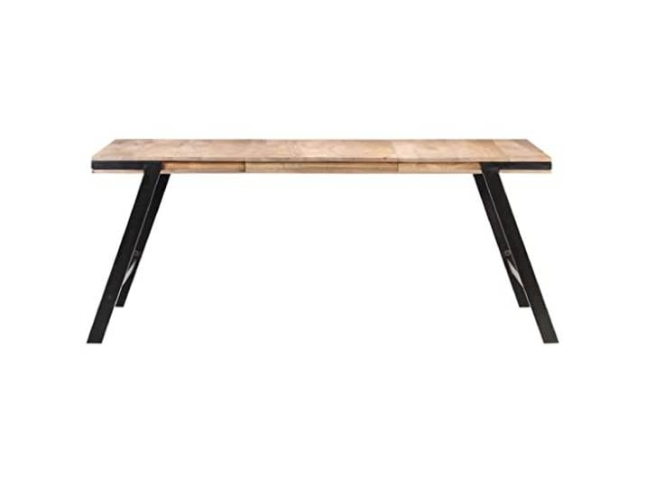 KGHERMDF Esstisch 180x90x76 cm Massivholz Mango Natürliches Finish, Robustes Design, Einzigartige Holzmaserung, Retro-Stil