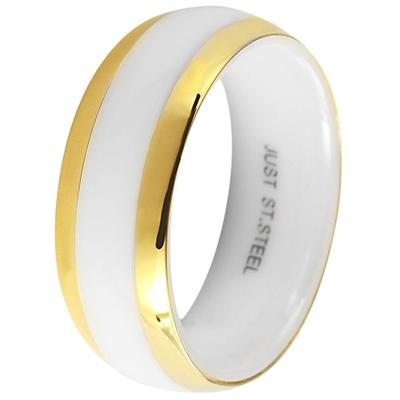 Fingerring ADELIA´S "Damen Ring aus Edelstahl" Gr. 52, gold, Fingerringe, Damen, 52, Edelstahl, Fingerring