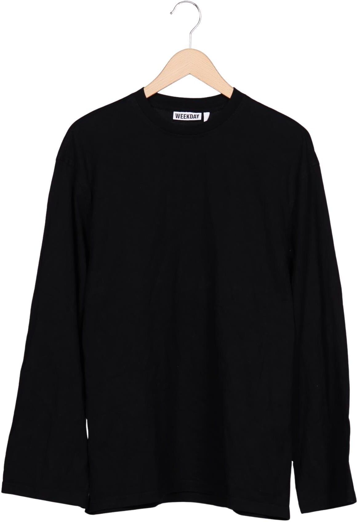 Weekday Herren Langarmshirt, Schwarz, Gr. S, Baumwolle - Second Hand