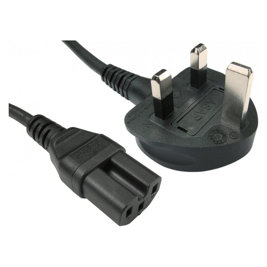 Cables Direct CDL 2m UK Plug to C15 Mains Lead B (2 m) (RB-252WH)