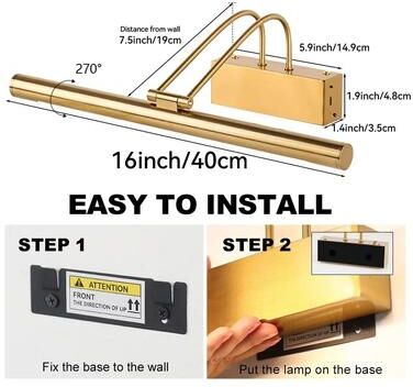 Uplift Picks 40CM Wireless Gallery Picture Light With 4400mAh Battery And Remote c 0 5 W