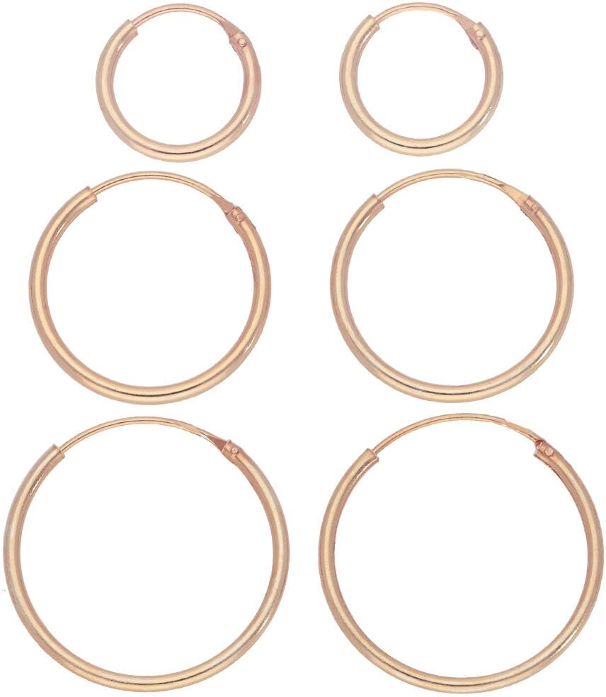 Creolen-Set FIRETTI "Multipack Schmuck Geschenk Silber 925 Ohrschmuck Creolenset", rosa (roségoldfarben), Ohrringe, Damen, Silber 925 (Sterlingsilber)