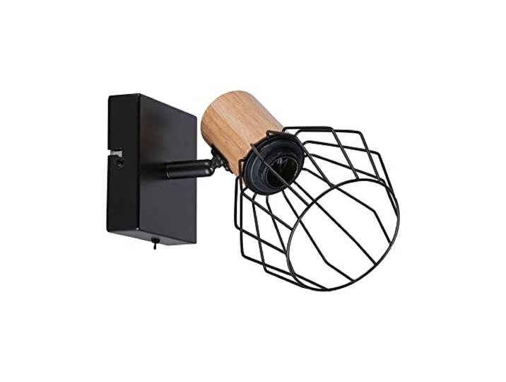 Spot de plafond Paulmann Lanka\, max. 1 x 20 W\, E14\, 230 V\, noir Spot orientable\, dimmable selon l'ampoule\, avec interrupteur\, montage mural