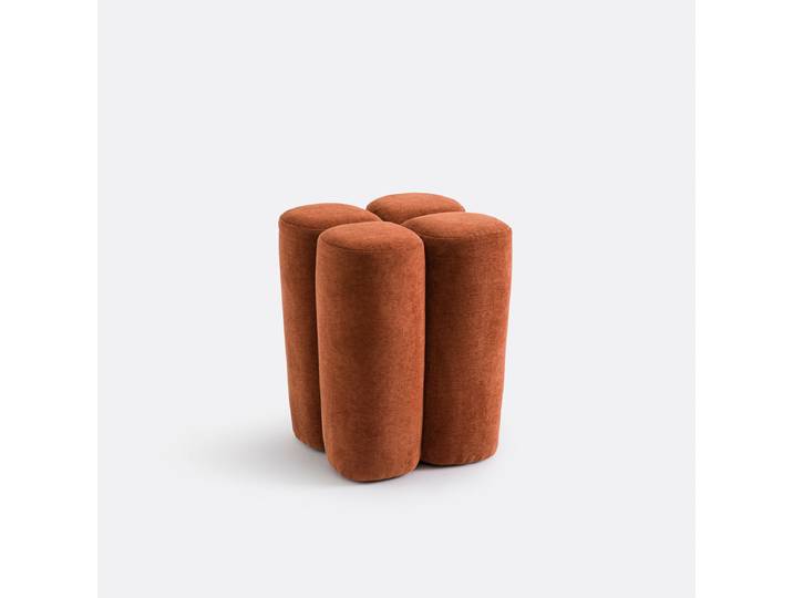 LA REDOUTE Pouf vintage polyester, Mariane Marron Terracotta