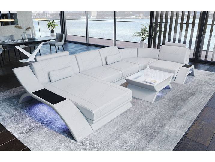 Designsofa Calabria U-Form aus Leder