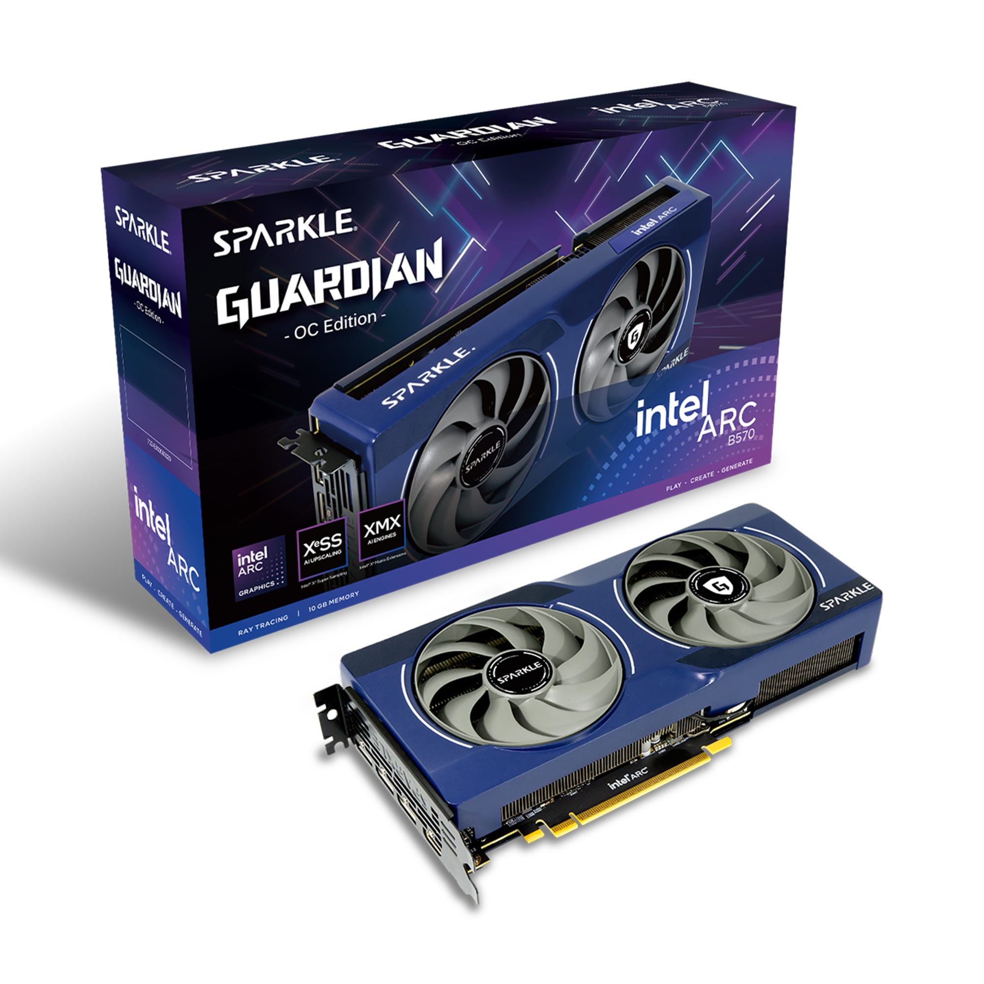 SPARKLE Intel Arc B570 Guardian OC 10GB GDDR6 Grafikkarte 1x HDMI 3x DP SB570G-10GOC
