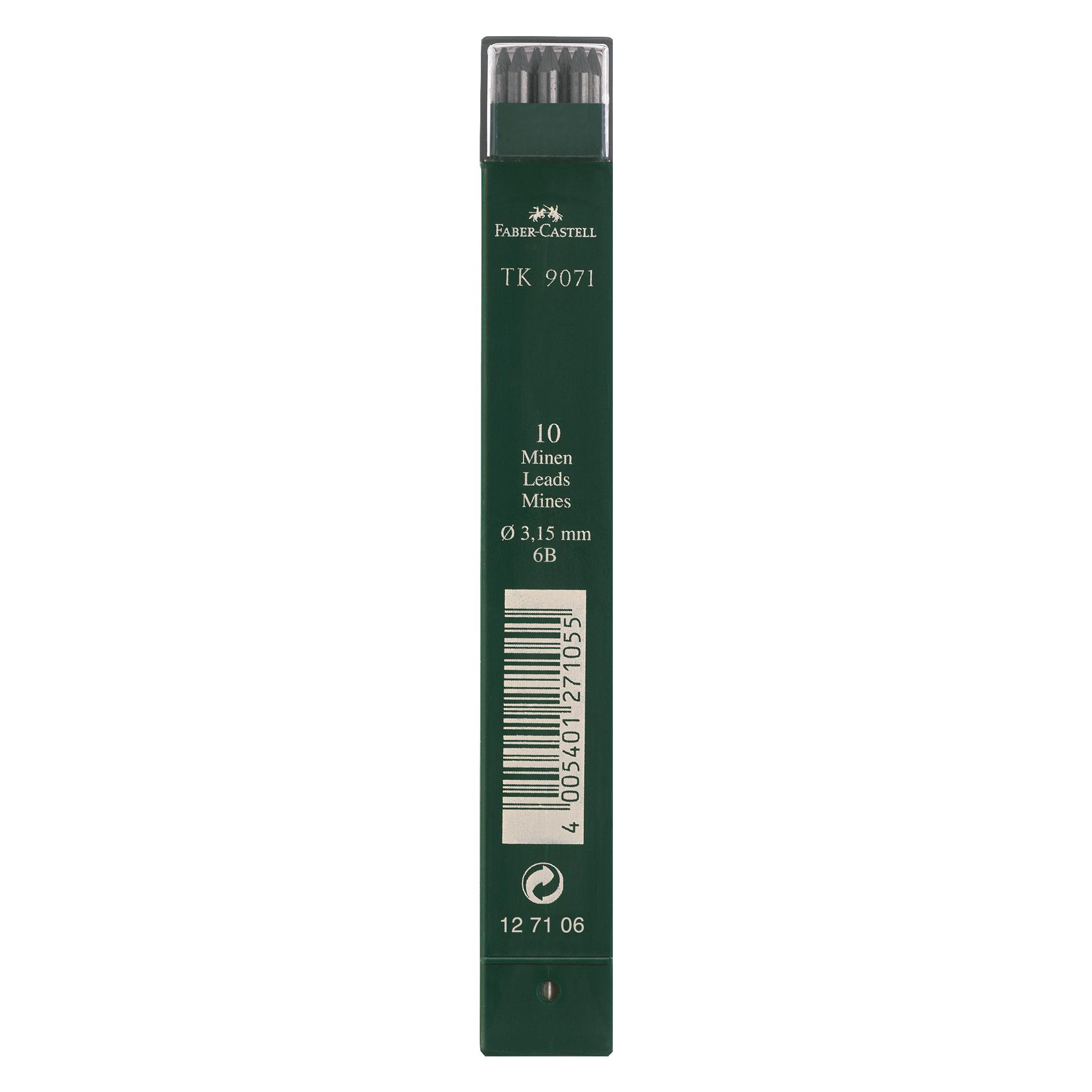 Faber-Castell Castell 127106 - 10 Fallminen TK 9071, Minenstärke: 3,15 mm, Härtegrad: 6B (10 Stk., 3.15 mm, 6B) (127106)