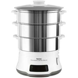 Tefal Dampfgarer Convenient Deluxe, VC502D10, 900W, 9 Liter, 8 Automatikprogramme, mit Timer, weiß