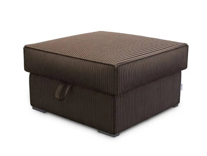Dunkelbrauner Hocker SMART COSARO mit Stauraum 65x65 cm