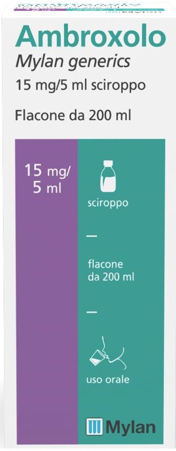 MYLAN SpA Ambroxolo Mylan Sciroppo Tosse Grassa 15 mg/5 ml, 200 ml