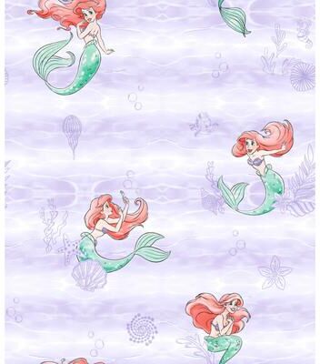York Wallcoverings Disney the Little Mermaid Swim Purple Wallpaper