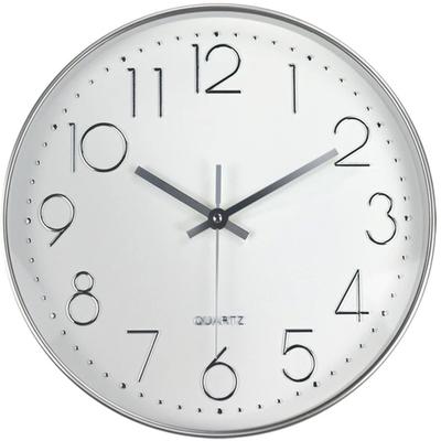 Uplift Picks Modern Silent Wall Clock With Tempered Glass And 3D Numbers silver 12 Inch