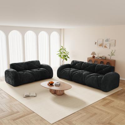 GDFStudio - Velvet 2+3 Seater Modular Sofa Set with 32D High Density Sponge Deep Seat