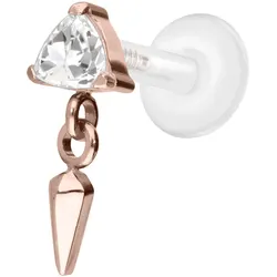 PTFE Labret mit Innengewinde + Titan-Aufsatz KRISTALLDREIECK + SPITZE