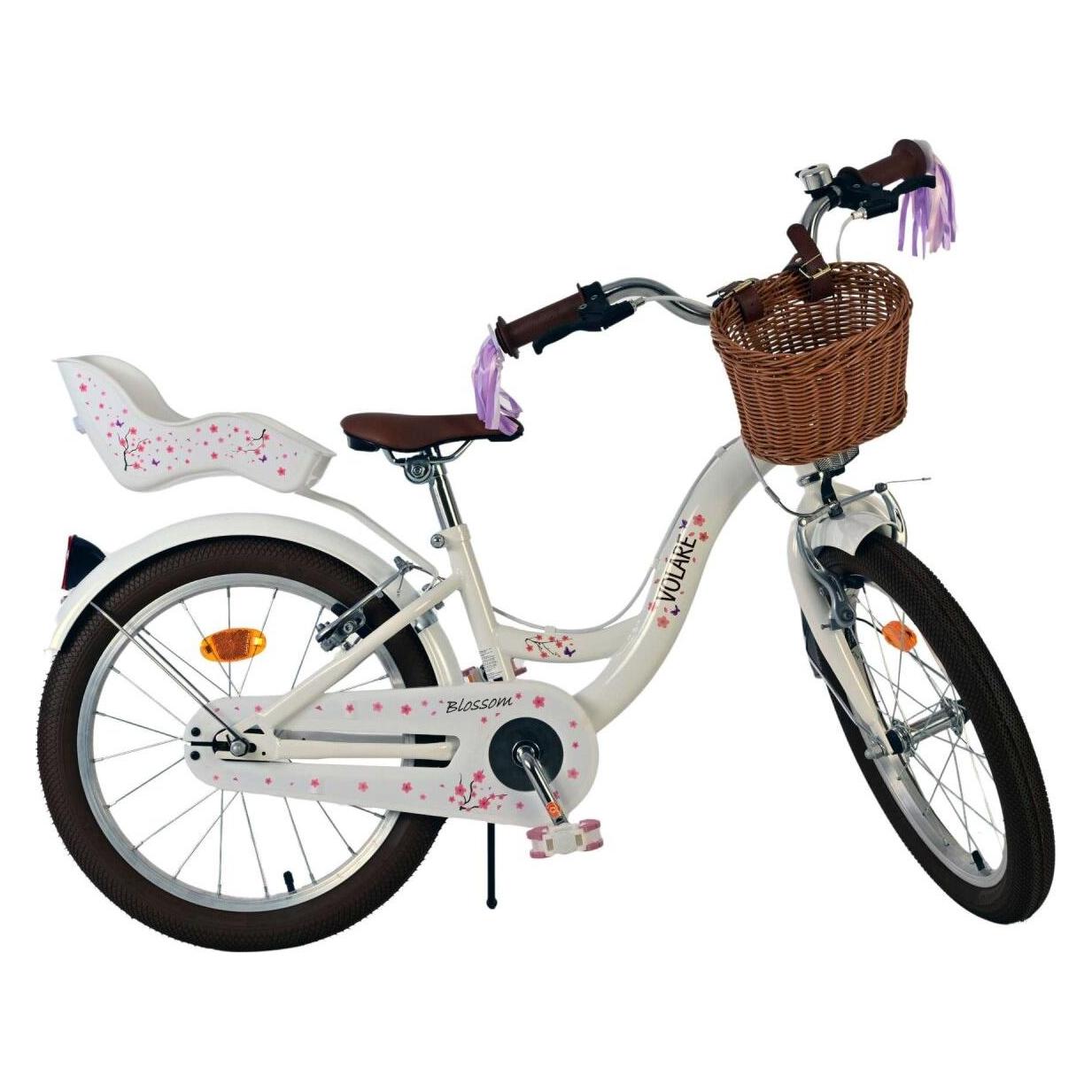 Volare Blossom Kinderfahrrad - Mädchen - 18 Zoll - Weiss - Zwei Handbremsen (18") (64331229)