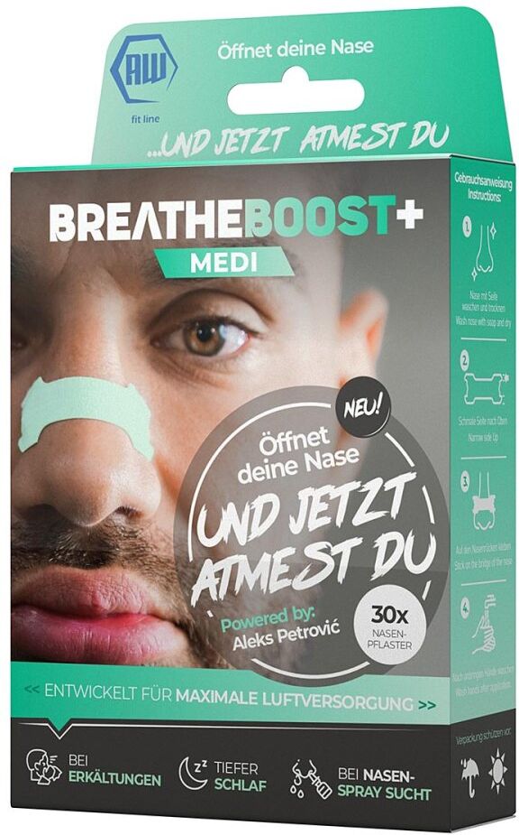 Breatheboost+ Medi Nasenpflaster mit Menthol Box