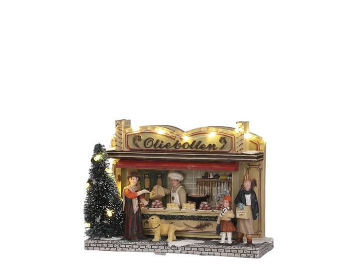 Village de noël miniature stand de beignets H12