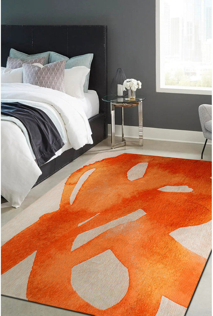 Beneffito Swing Rectangle Area Rug Orange Rectangle 140 x 200cm