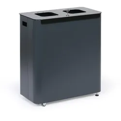 Wertstoffsammler innenbereich, 2 x 60 l, lackierte grau
