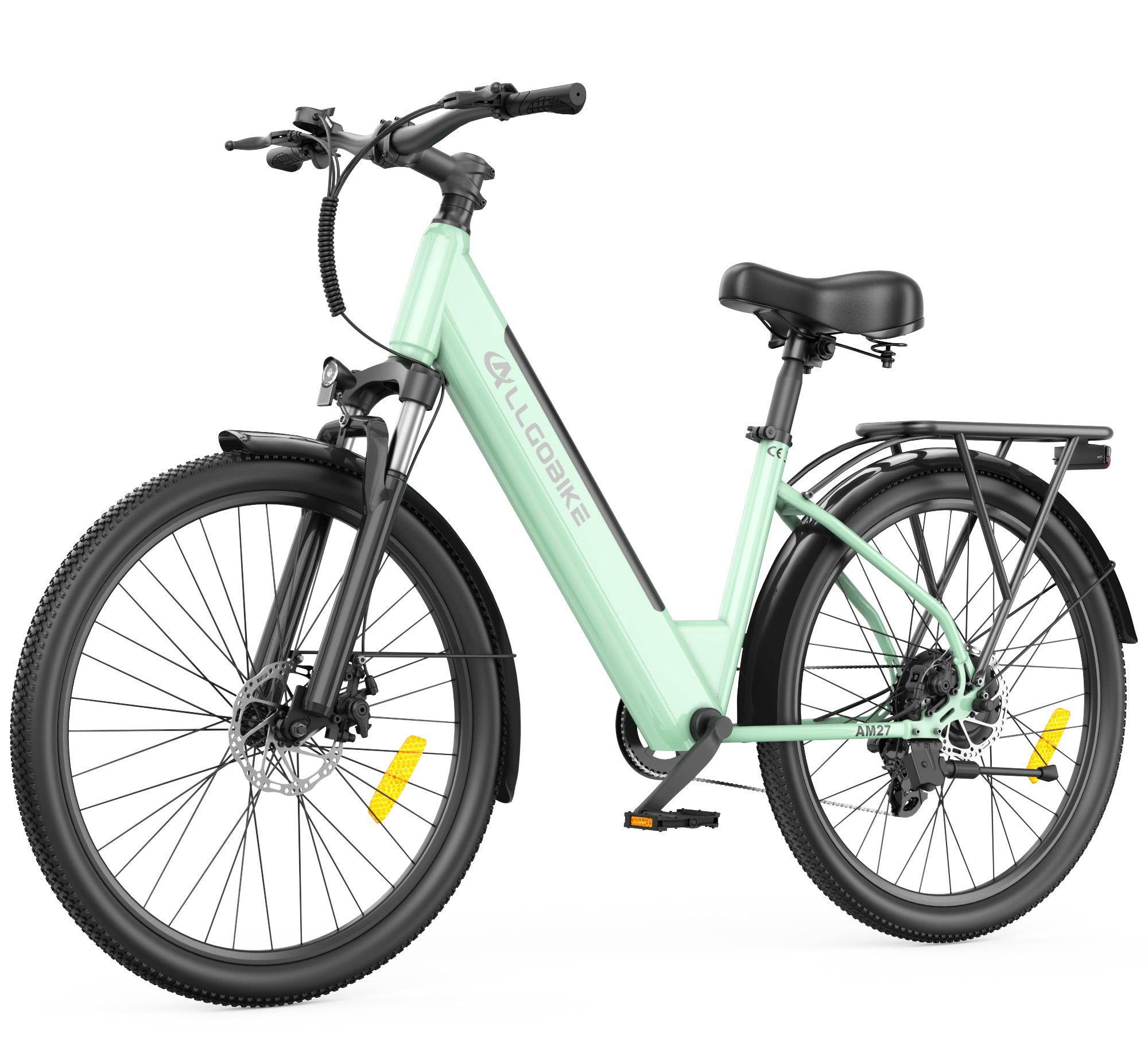 AM27 Stadt- und Gelände-E-Bike, 250 W, 36 V 15 Ah, 27,5-Zoll-Reifen, mechanische Scheibenbremsen, maximale Belastung 120 kg, Farbe Grün