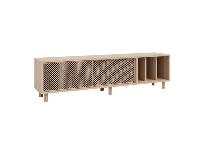 Meuble TV en bois naturel - trois séparateurs - 170 cm Verni