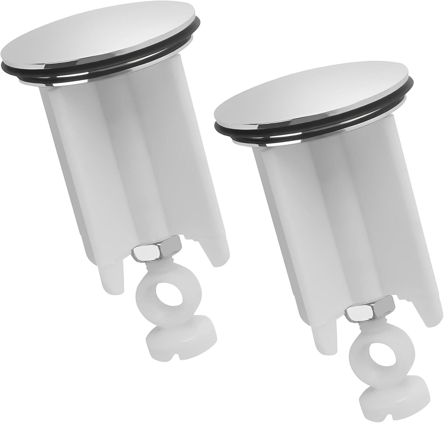 Set van 2 verstelbare afvoerstoppers voor wastafels van 40 mm voor badkamer en keuken