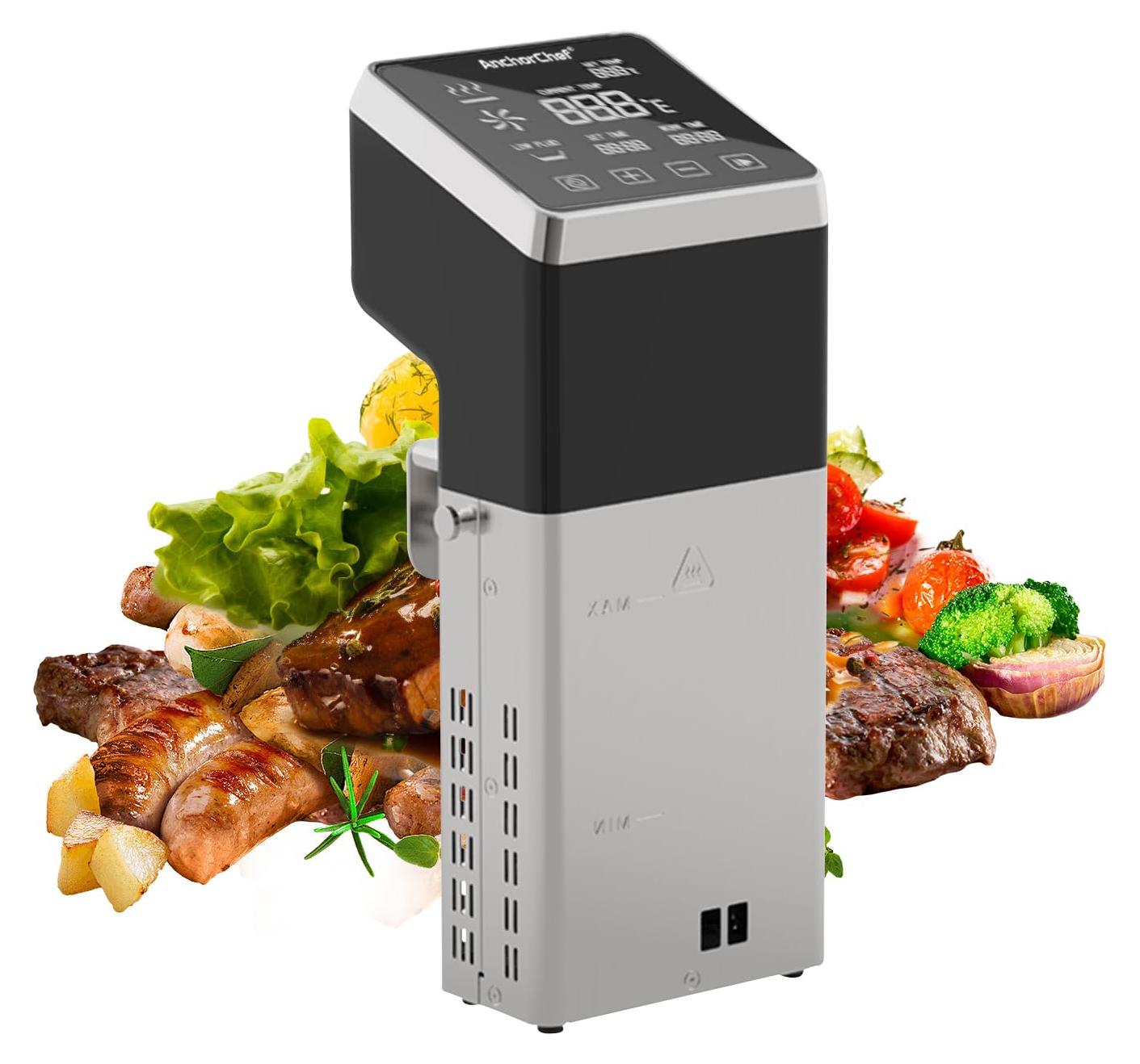 Sous Vide Garer 1600 W, IPX7, wasserdicht, Edelstahl, Timer