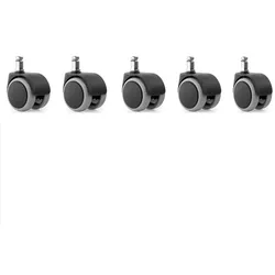 NowyStyl Hartbodenrollen 5er Set Kunststoff Schwarz
