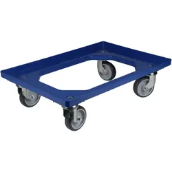 Transportroller Kunststoff Blau mit 4 Leichtlauf-Lenkrollen