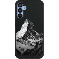 Nivocase Handyhülle für Samsung Galaxy A15 5G Hülle NIVOpure Case Schwarz Alpspitze Berg Schnee (Samsung Galaxy A15 5G), Smartphone Hülle, Schwarz