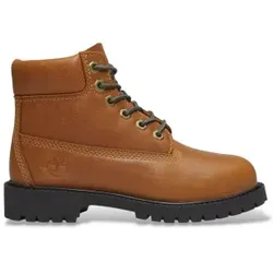 Timberland Unisex für Kinder. TB0A2CTGEN11 Braune Premium-Lederstiefel (33), Wohnung, Schnürsenkel, Lässig, Kinderbekleidung