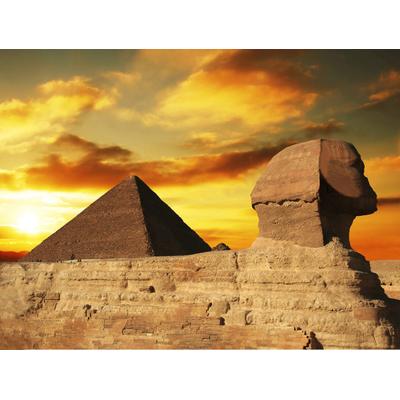 Fototapete PAPERMOON "Pyramidensphinx", bunt, B:4m L:2,6m, Vlies, Tapeten