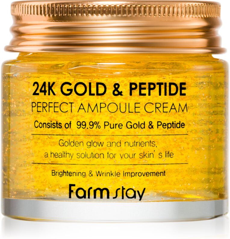 Farmstay 24K Gold & Peptide Perfect Ampoule Cream Feuchtigkeitscreme gegen Hautalterung 80 ml