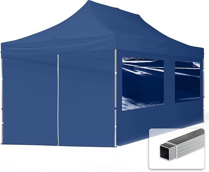 Faltpavillon Faltzelt Pavillon 3x6m - 4 Seitenteile Aluminium 32mm Partyzelt 700N blau