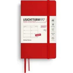 Leuchtturm 1917 Wochenplaner 2027 EN A6, Softcover, Rot