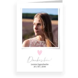 Dankeskarte Jugendweihe: Purrrfect Day mit Fotos in Weiß