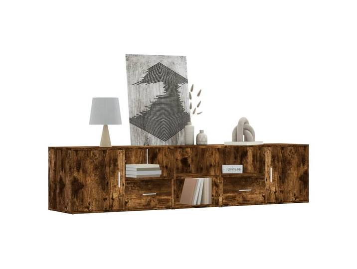 vidaXL Eckregal, Eckregal Räuchereiche 200x40x45 cm Holzwerkstoff