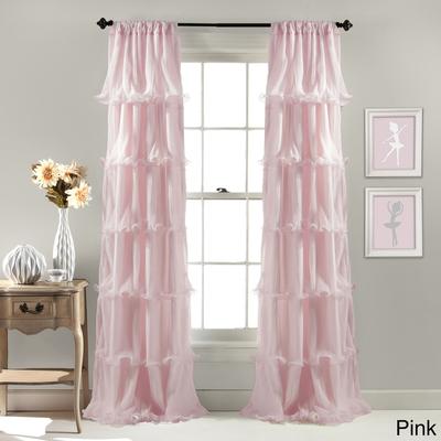 "Lush Decor Nerina Ruffled Single Curtain Panel - 54""w x 84""l - 54""w x 84""l"