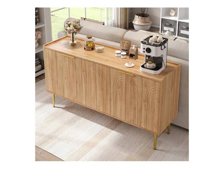 STILVORA Sideboard mit Eisenbeine,Beistellschrank Aufbewahrungsschrank mit Einlegeböden