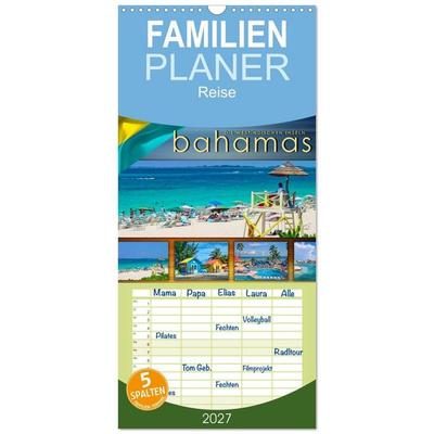 Familienplaner 2027 - Die Westindischen Inseln - Bahamas mit 5 Spalten (Wandkalender, 21 x 45 cm) CALVENDO